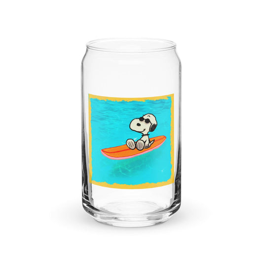 Snurfin' 16oz Iced Coffee Glass Cup with Lid - Reusable Tumbler for Cold Drinks - Mung Bean!