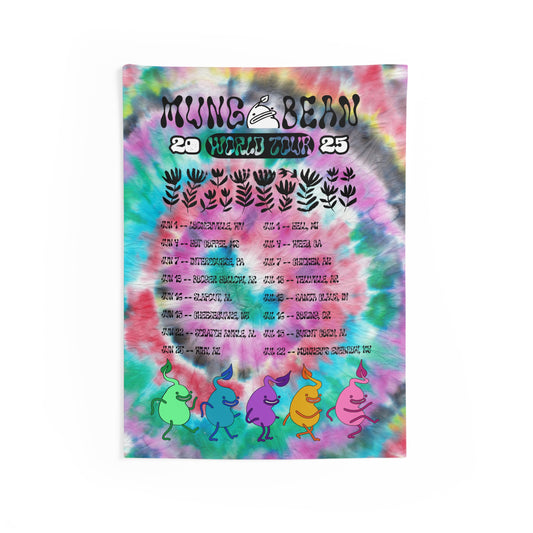 Mung Bean World Tour Tapestry – Psychedelic Wall Art for Indie Spaces